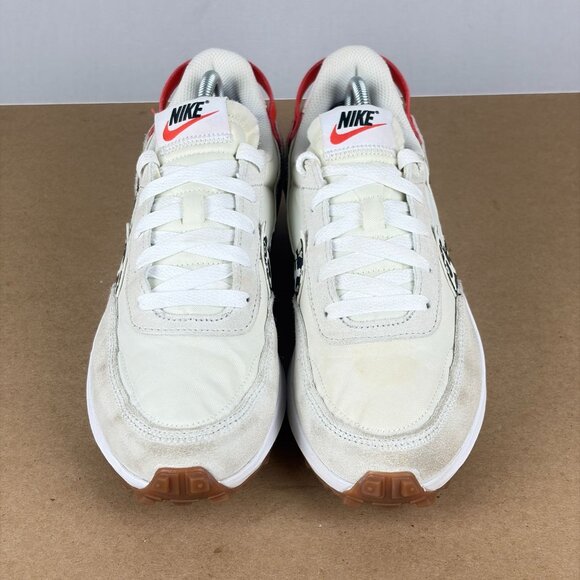 Nike Waffle Debut White Leopard Swoosh Athletic Shoes Womens 8 Black Orange - Picture 2 of 10